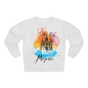 Sudadera unisex con cuello redondo - Majorca Ilustración acuarela