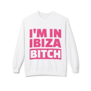 Sudadera unisex con cuello redondo y forro polar Softstyle de peso medio - "I'm In Ibiza Bitch"
