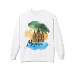 Sudadera unisex con cuello redondo y forro polar Softstyle de peso medio - Mallorca ilustración acuarela catedral