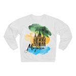 Sudadera unisex con cuello redondo - Majorca ilustración acuarela catedral