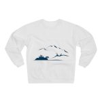 Sudadera unisex con cuello redondo - Silueta del horizonte de Mallorca