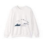 Sudadera unisex con cuello redondo Heavy Blend™ - Silueta del horizonte de Mallorca