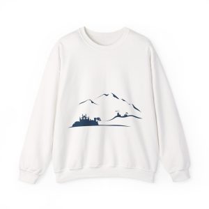 Sudadera unisex con cuello redondo Heavy Blend™ - Silueta del horizonte de Mallorca