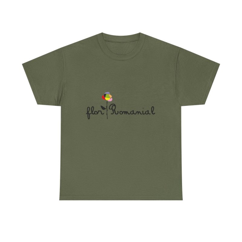 Verde militar - Camiseta Flor Romaniál