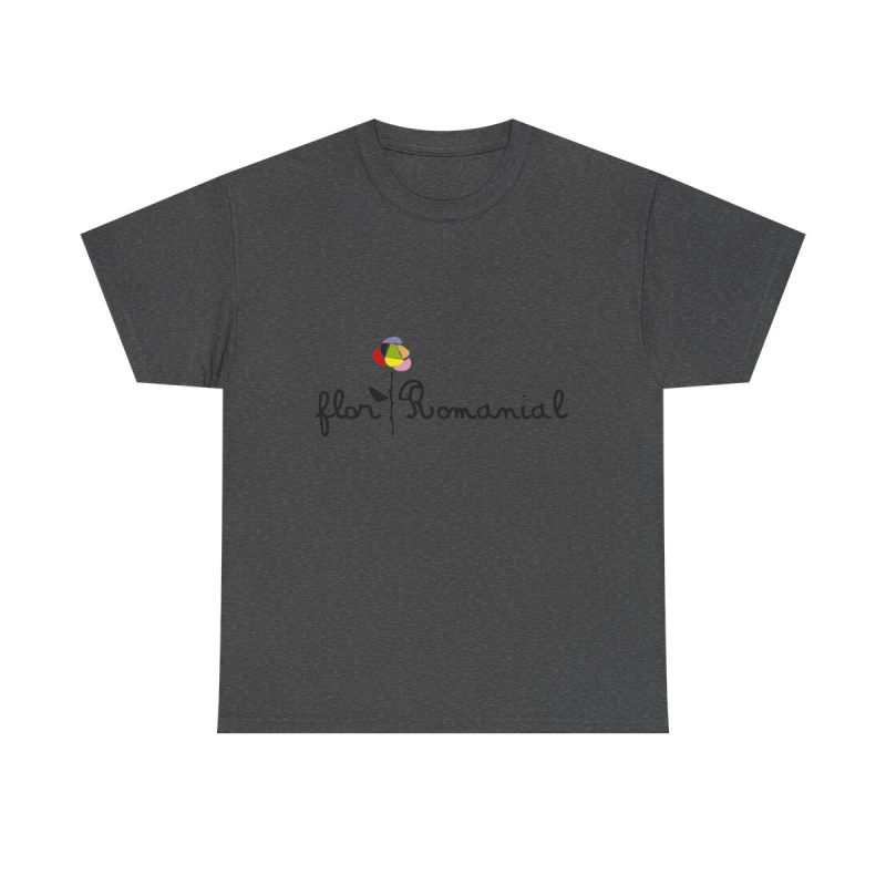 Gris oscuro jaspeado - Camiseta Flor Romaniál