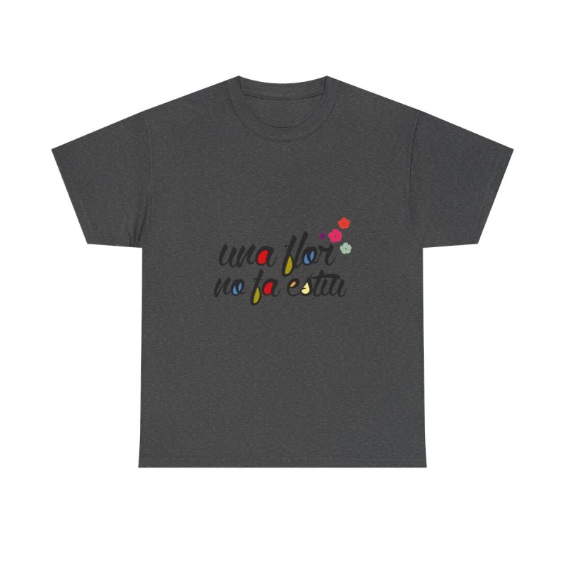 Gris oscuro jaspeado - Camiseta «Una flor no fa estiu»
