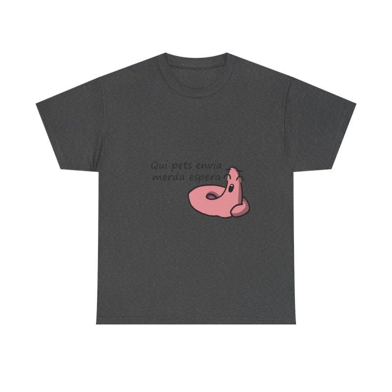 Gris oscuro jaspeado - Camiseta «Qui pets envia»