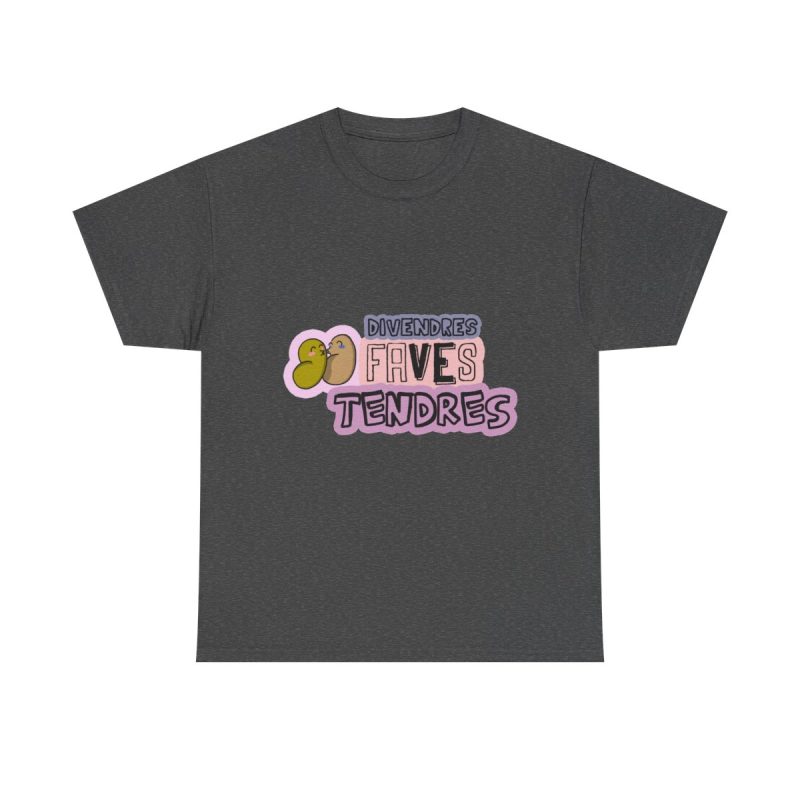 Gris oscuro jaspeado - Camiseta «Divendres, faves tendres»