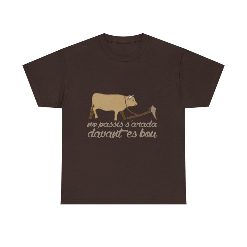 Marron chocolate - Camiseta «No passis s’arada davant es bou»