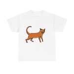 Blanco - Camiseta Moix – gato naranja de paseo