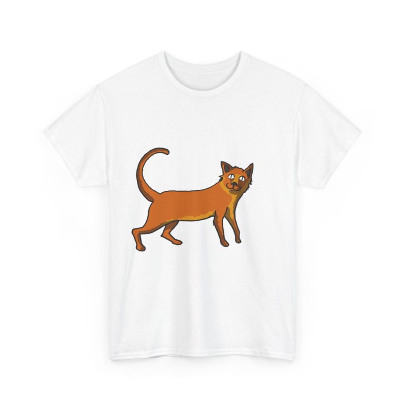 Blanco - Camiseta Moix – gato naranja de paseo