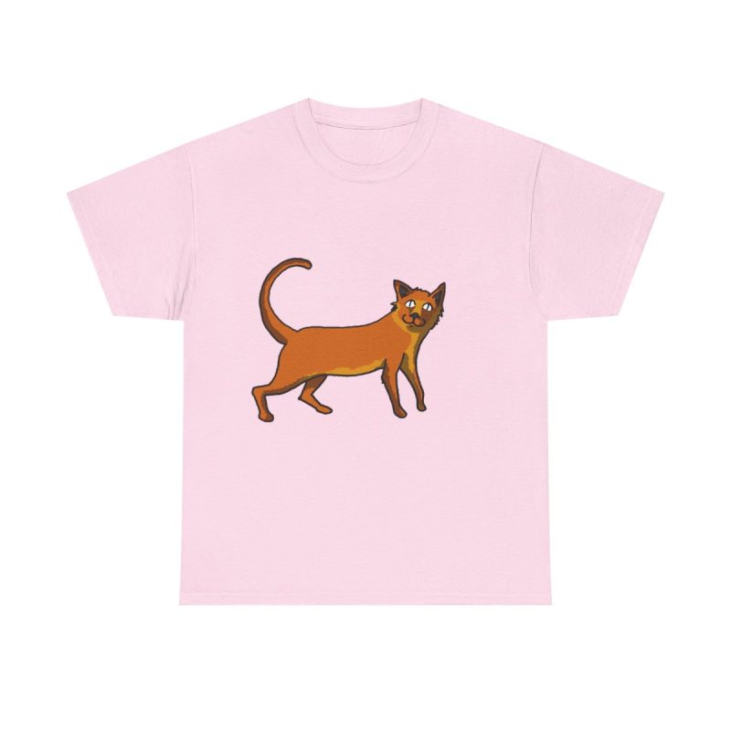 Rosa claro - Camiseta Moix – gato naranja de paseo