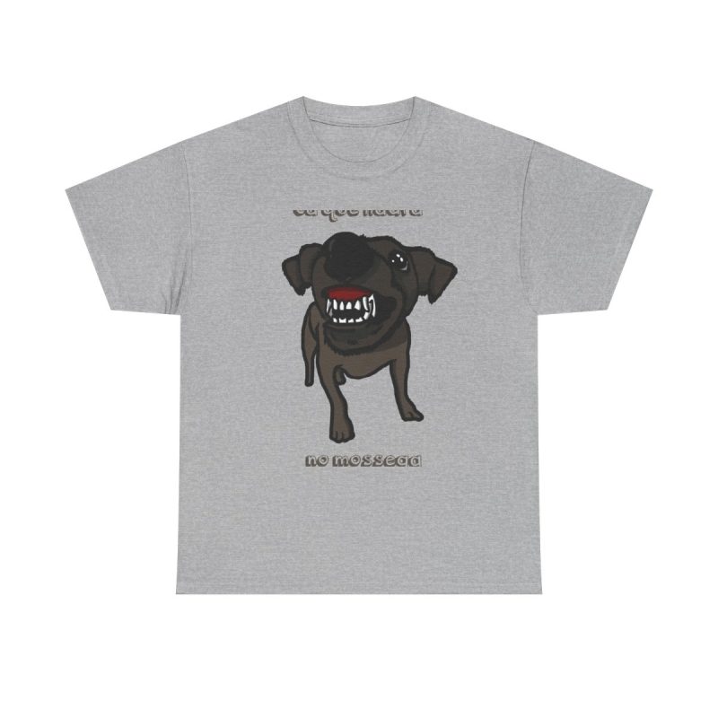 Gris jaspeado - Camiseta «Ca que lladra no mossega»
