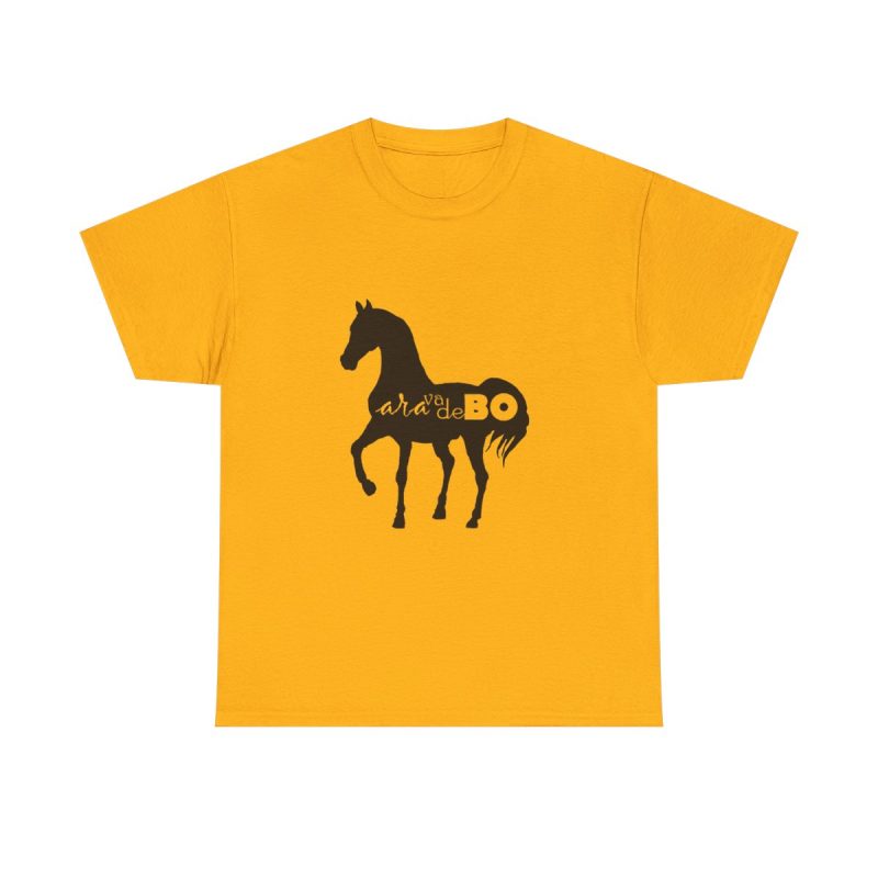 Amarillo dorado - Camiseta unisex Cavall Alegre Sant Joan «Ara va de bo»