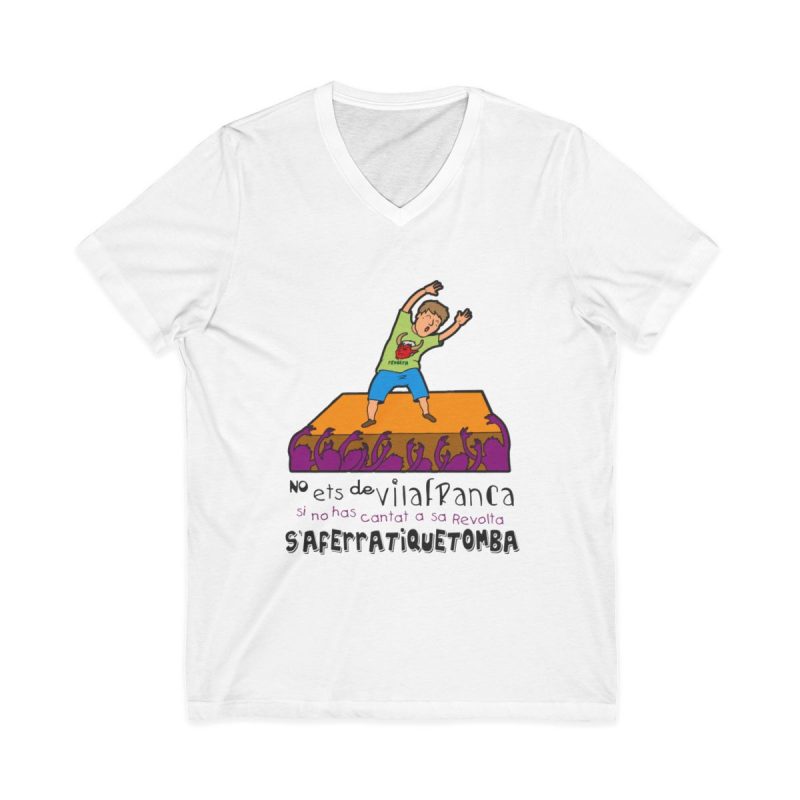 Camiseta cuello de pico - Blanco - No ets de Vilafranca