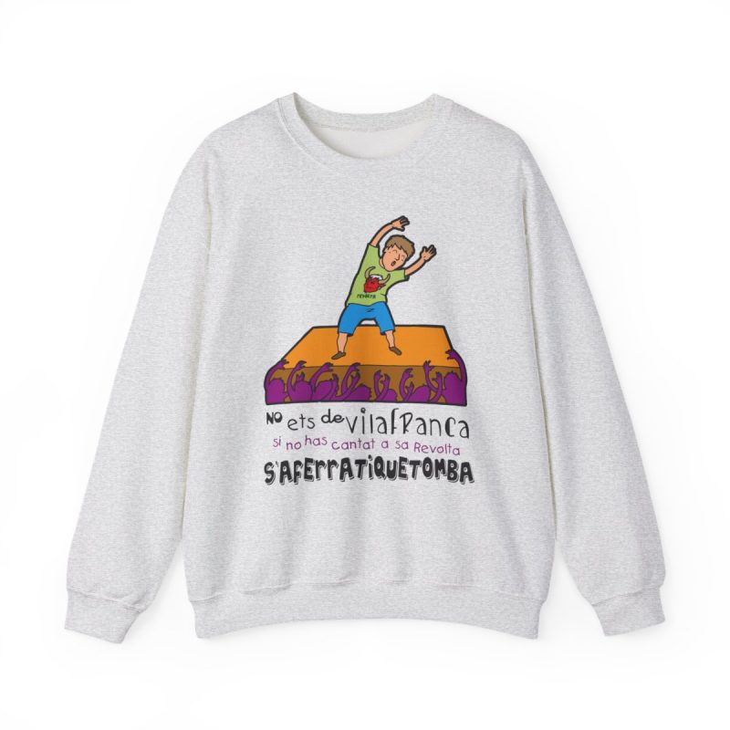 Sudadera cuello redondo - Gris ceniza - No ets de Vilafranca
