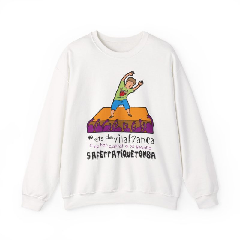 Sudadera cuello redondo - Blanco - No ets de Vilafranca