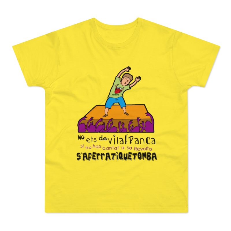 Camiseta hombre punto liso - Amarillo solar - No ets de Vilafranca
