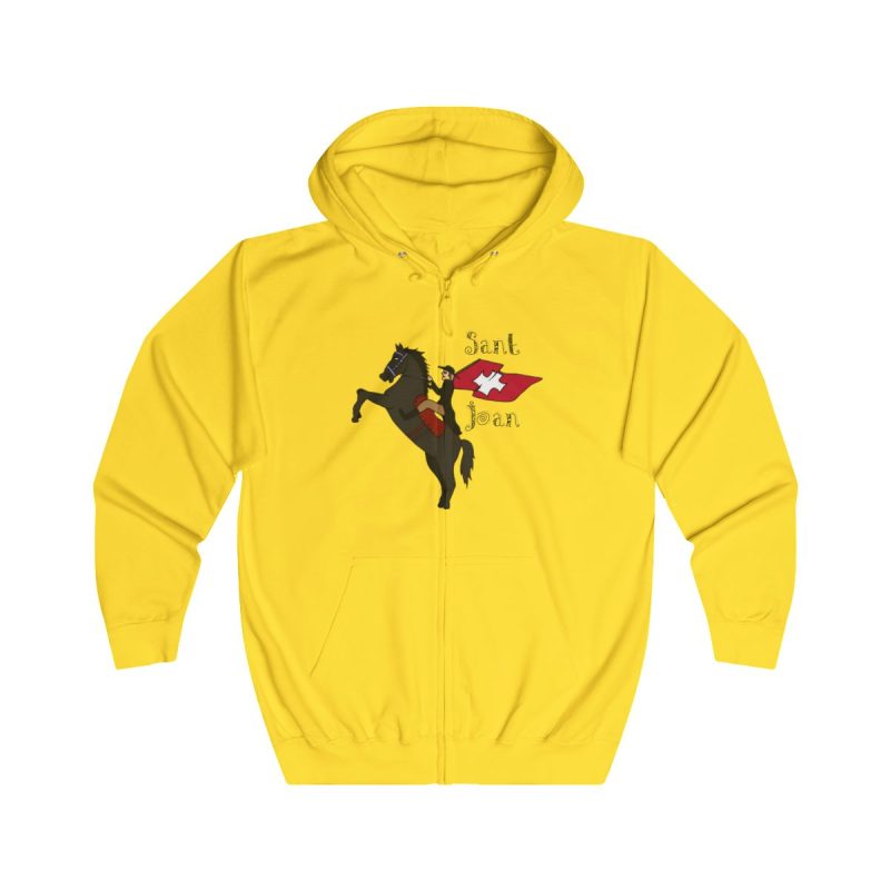 Sudadera con capucha y cremallera - Amarillo sol - Camiseta Sant Joan