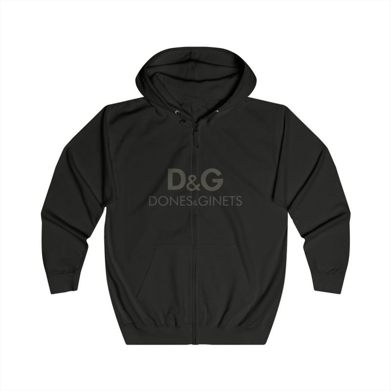 Sudadera con capucha y cremallera - Negro azabache - Dones & Ginets