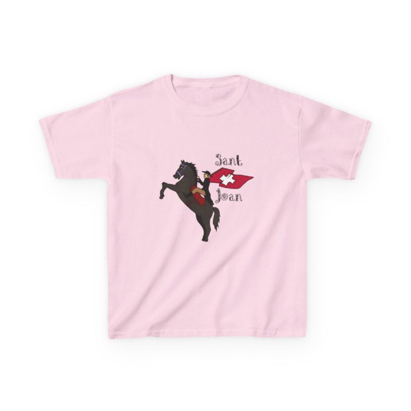Camiseta infantil algodon grueso - Rosa claro - Camiseta Sant Joan