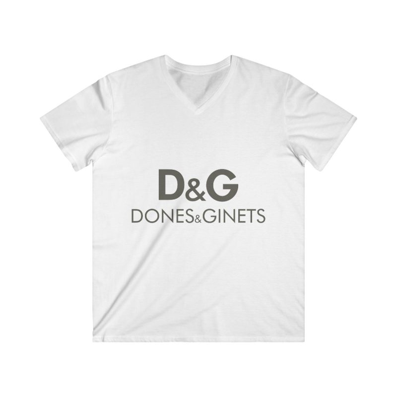 Camiseta hombre entallada cuello de pico - Blanco - Dones & Ginets