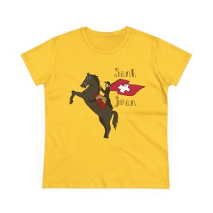 Camiseta mujer algodon medio - Amarillo margarita - Camiseta Sant Joan