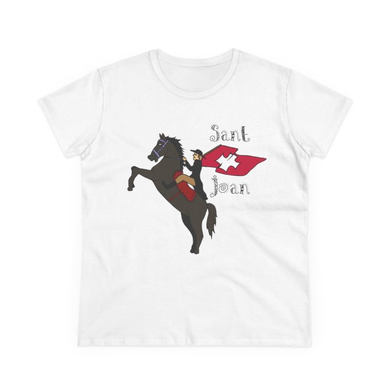 Camiseta mujer algodon medio - Blanco - Camiseta Sant Joan