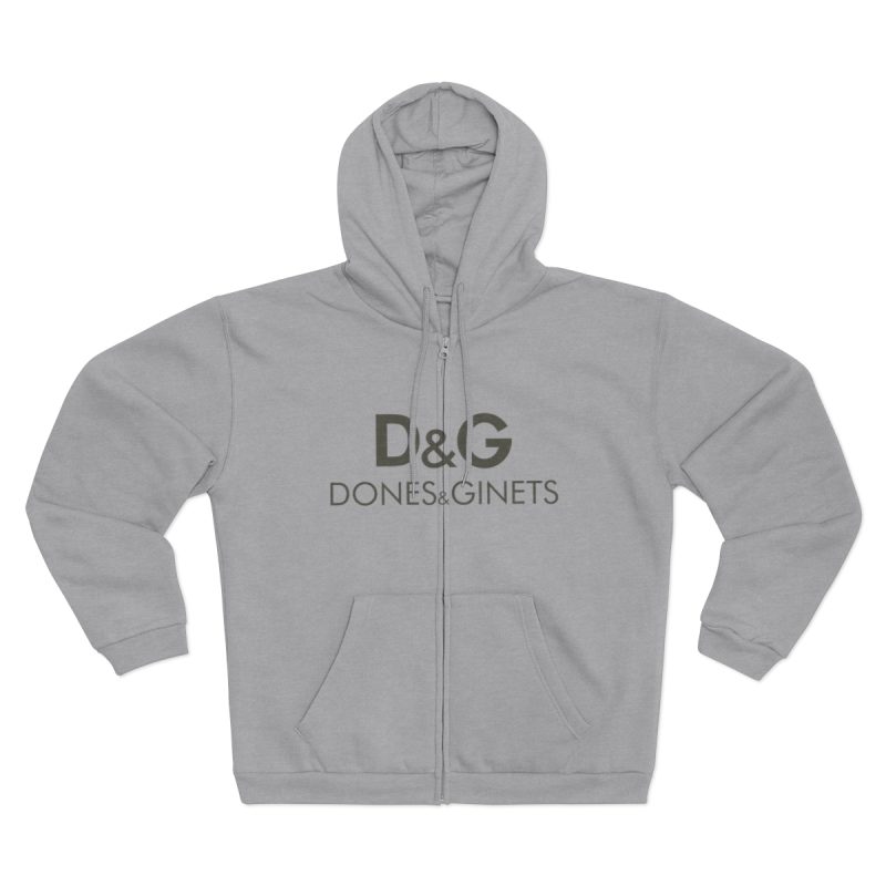 Sudadera capucha con cremallera premium - Gris jaspeado claro - Dones & Ginets