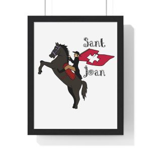 Poster enmarcado vertical - Negro - Camiseta Sant Joan
