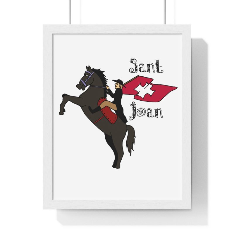 Poster enmarcado vertical - Blanco - Camiseta Sant Joan