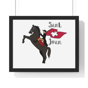 Poster enmarcado horizontal - Negro - Camiseta Sant Joan