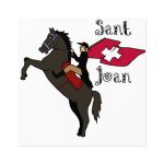 Pegatinas laminadas cuadradas - Camiseta Sant Joan