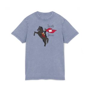 Camiseta lavado acido cuello redondo - Azul vintage - Camiseta Sant Joan