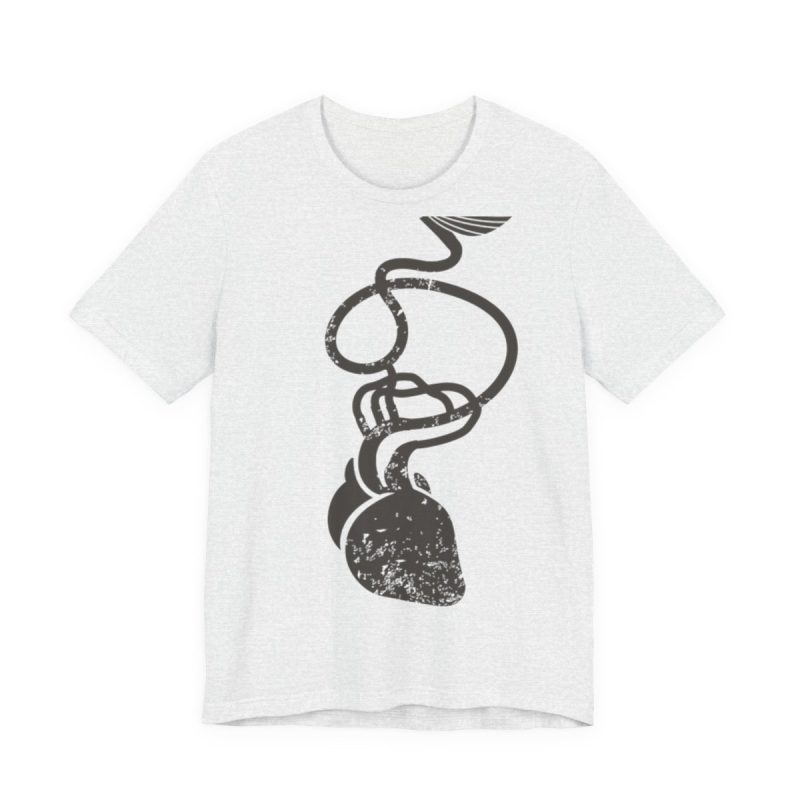 Camiseta jersey manga corta - Gris ceniza - Cervell + cor = bandera de Ciutadella