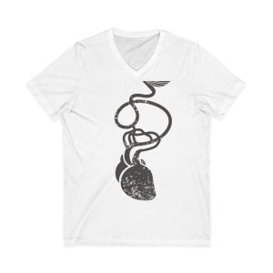 Camiseta cuello de pico - Blanco - Cervell + cor = bandera de Ciutadella