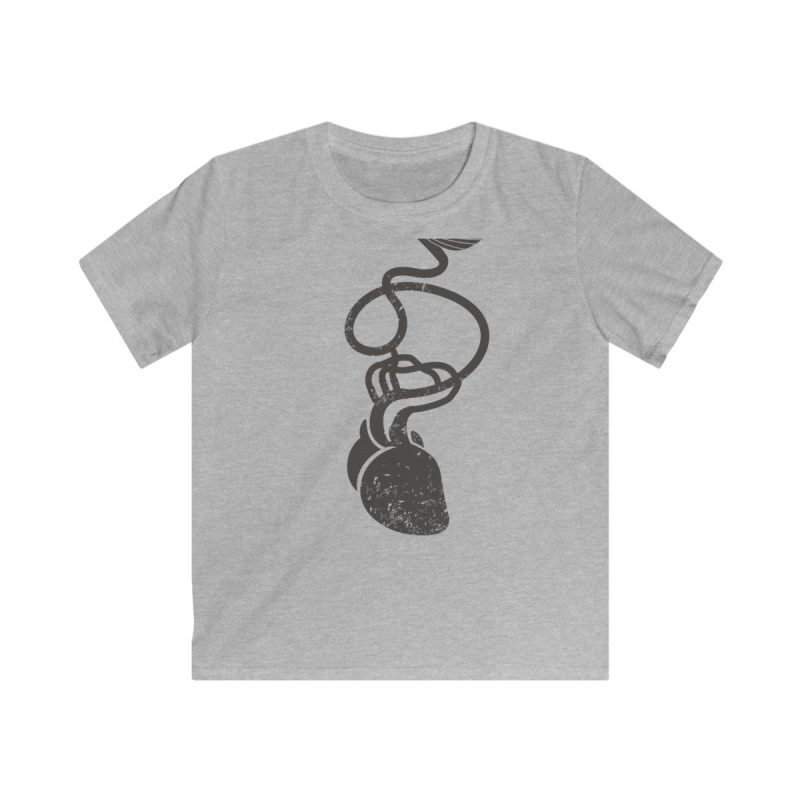 Camiseta infantil Softstyle - Gris deportivo - Cervell + cor = bandera de Ciutadella