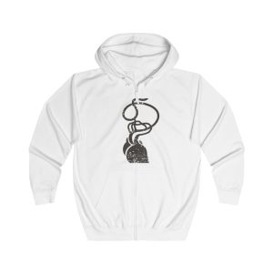 Sudadera con capucha y cremallera - Blanco artico - Cervell + cor = bandera de Ciutadella