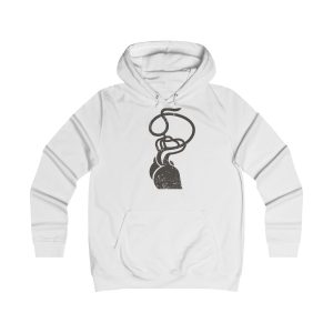 Sudadera universitaria mujer - Blanco artico - Cervell + cor = bandera de Ciutadella