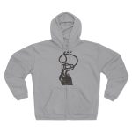 Sudadera capucha con cremallera premium - Gris jaspeado claro - Cervell + cor = bandera de Ciutadella