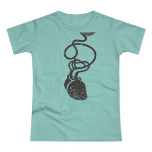 Camiseta mujer punto liso - Verde menta - Cervell + cor = bandera de Ciutadella
