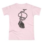 Camiseta mujer punto liso - Rosa orquidea - Cervell + cor = bandera de Ciutadella