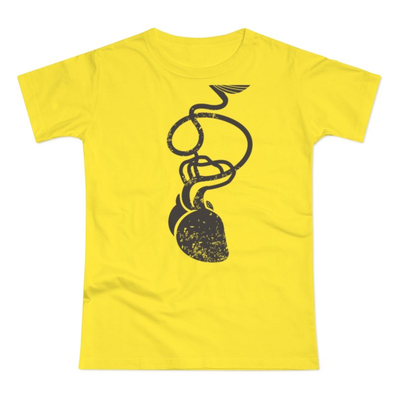 Camiseta mujer punto liso - Amarillo solar - Cervell + cor = bandera de Ciutadella