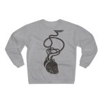 Sudadera cuello redondo premium - Gris jaspeado claro - Cervell + cor = bandera de Ciutadella