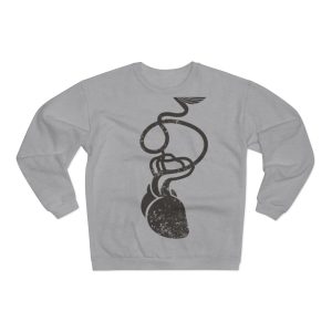 Sudadera cuello redondo premium - Gris jaspeado claro - Cervell + cor = bandera de Ciutadella