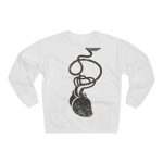 Sudadera cuello redondo premium - Blanco - Cervell + cor = bandera de Ciutadella