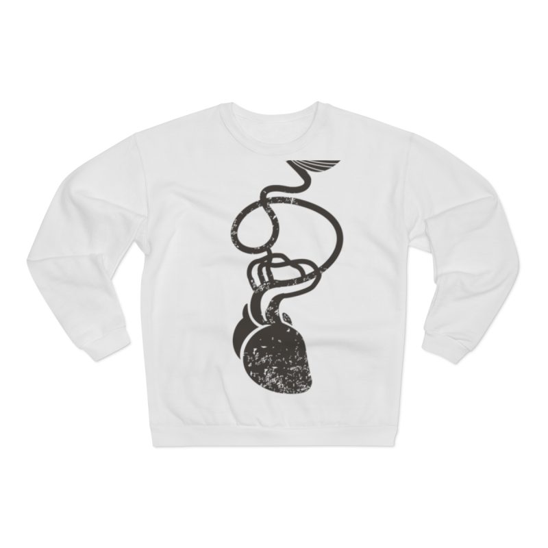 Sudadera cuello redondo premium - Blanco - Cervell + cor = bandera de Ciutadella