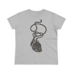 Camiseta mujer algodon medio - Gris deportivo - Cervell + cor = bandera de Ciutadella Camiseta mujer algodon medio - Gris deportivo - Cervell + cor = bandera de Ciutadella