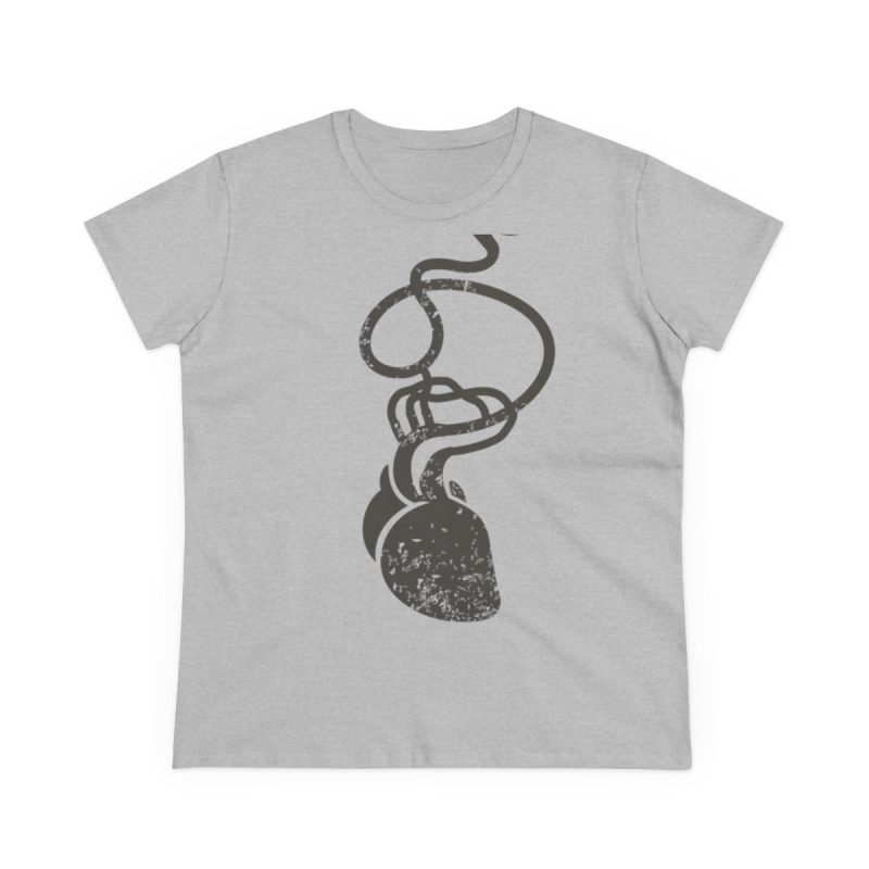Camiseta mujer algodon medio - Gris deportivo - Cervell + cor = bandera de Ciutadella