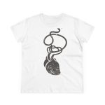 Camiseta mujer algodon medio - Blanco - Cervell + cor = bandera de Ciutadella Camiseta mujer algodon medio - Blanco - Cervell + cor = bandera de Ciutadella